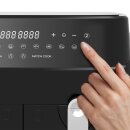 TurboTronic Heißluftfritteuse XXL - DAF5 - doppel Airfryer 1600W / 9L (2x 4,5L Kammer) 12 Programme digitale Heißluft Fritteuse ohne Fett Öl Dual Luftfritteuse Air Friteuse Power