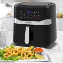 TurboTronic Heißluftfritteuse XXL 7,5L - AF7D - Airfryer ohne Öl & Fett, Digital, 12 Programme, 50–200°C, spülmaschinenfest, Rapid-Air 360°