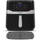 TurboTronic Heißluftfritteuse XXL 7,5L - AF7D - Airfryer ohne Öl & Fett, Digital, 12 Programme, 50–200°C, spülmaschinenfest, Rapid-Air 360°