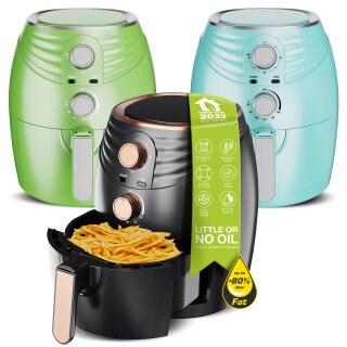 TurboTronic Heissluftfritteuse Retro, 3,5 Liter - AF11M - Heißluftfritteuse, Airfryer, Fritteuse ohne Fett / Öl, 90°C 210°C Heiß Luftfritteuse Air Friteuse Power