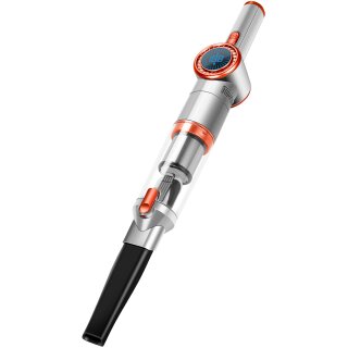 TurboTronic Akku Handstaubsauger - TT-CT20 - 15 kPa – Extrem Saugstark, Kabellos, Mit Ladestation, Beutellos, Für Auto, Haushalt & Tierhaare Silber-Orange
