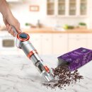 TurboTronic Akku Handstaubsauger - TT-CT20 - 15 kPa – Extrem Saugstark, Kabellos, Mit Ladestation, Beutellos, Für Auto, Haushalt & Tierhaare Silber-Orange