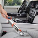 TurboTronic Akku Handstaubsauger - TT-CT20 - 15 kPa – Extrem Saugstark, Kabellos, Mit Ladestation, Beutellos, Für Auto, Haushalt & Tierhaare Silber-Orange