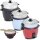 TurboTronic Reiskocher - RC2P - 1,5 Liter mit Dampfgareinsatz aus Edelstahl PLASTIKFREI Rice Cooker Dampfgarer Design kleiner Reistopf mini Milchreis Retro