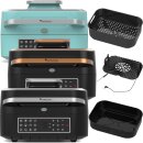 TurboTronic Grill und Heißluftfritteuse TurboAir - AG700 -  1800W, bis zu 6,5 L Volumen mit digitalem Temperaturfühler & Knusperplatte Fleischthermometer Elektrogrill Tischgrill Air Fryer heißluft fritteuse