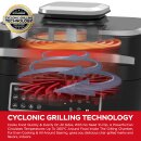 TurboTronic Grill und Heißluftfritteuse TurboAir - AG700 -  1800W, bis zu 6,5 L Volumen mit digitalem Temperaturfühler & Knusperplatte Fleischthermometer Elektrogrill Tischgrill Air Fryer heißluft fritteuse