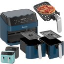 TurboTronic Heißluftfritteuse XXL - DAF5 -  doppel Airfryer 1600W / 9L (2x 4,5L Kammer) 12 Programme digitale Heißluft Fritteuse ohne Fett Öl Dual Luftfritteuse Air Friteuse Power