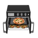 TurboTronic Mini Backofen - 4in1 Heißluftofen und Heißluftfritteuse XXL Version 32L 1700W inkl. Drehspieß, Dörrgerät ab 25°C & Grill, Airfryer, kleine Tisch Pizzaofen bis 6kg Pommes