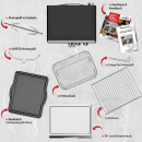 TurboTronic Mini Backofen - AFD32 - 4in1 Heißluftofen und Heißluftfritteuse XXL Version 32L 1700W inkl. Drehspieß, Dörrgerät ab 25°C & Grill, Airfryer, kleine Tisch Pizzaofen bis 6kg Pommes  schwarz