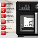 TurboTronic Mini Backofen - AFD32 - 4in1 Heißluftofen und Heißluftfritteuse XXL Version 32L 1700W inkl. Drehspieß, Dörrgerät ab 25°C & Grill, Airfryer, kleine Tisch Pizzaofen bis 6kg Pommes  schwarz