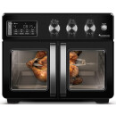 TurboTronic Mini Backofen - AFD32 - 4in1 Heißluftofen und Heißluftfritteuse XXL Version 32L 1700W inkl. Drehspieß, Dörrgerät ab 25°C & Grill, Airfryer, kleine Tisch Pizzaofen bis 6kg Pommes  schwarz