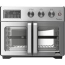 TurboTronic Mini Backofen - AFD32 - 4in1 Heißluftofen und Heißluftfritteuse XXL Version 32L 1700W inkl. Drehspieß, Dörrgerät ab 25°C & Grill, Airfryer, kleine Tisch Pizzaofen bis 6kg Pommes  silber