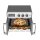 TurboTronic Mini Backofen - AFD32 - 4in1 Heißluftofen und Heißluftfritteuse XXL Version 32L 1700W inkl. Drehspieß, Dörrgerät ab 25°C & Grill, Airfryer, kleine Tisch Pizzaofen bis 6kg Pommes  silber