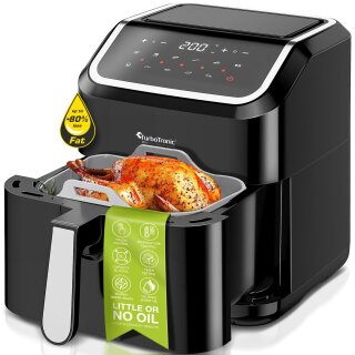 TurboTronic Heissluftfritteuse XL, 5 Liter - AF12 - digitale XL Heißluftfritteuse, 10 Programme, Airfryer, Fritteuse ohne Fett / Öl, 100°C - 200°C Airfryer Luftfritteuse Air Friteuse Power