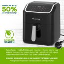 TurboTronic Heissluftfritteuse XL, 5 Liter - AF12 - digitale XL Heißluftfritteuse, 10 Programme, Airfryer, Fritteuse ohne Fett / Öl, 100°C - 200°C Airfryer Luftfritteuse Air Friteuse Power