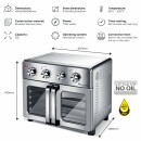 TurboTronic digitaler Heißluftofen XXL - AF32MFD - 32 Liter mit Drehspieß für Hähnchen 4in1 Mini Backofen & Power Heißluftfritteuse Airfryer ab 80°C