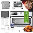 TurboTronic digitaler Heißluftofen XXL - AF32DRD - 32 Liter mit Drehspieß für Hähnchen 5 in1 Mini Backofen, Dörrer & Power Heißluftfritteuse Airfryer ab 25°C