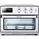 TurboTronic digitaler Heißluftofen XXL - AF32DRD - 32 Liter mit Drehspieß für Hähnchen 5 in1 Mini Backofen, Dörrer & Power Heißluftfritteuse Airfryer ab 25°C Silver