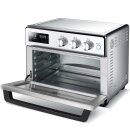 TurboTronic digitaler Heißluftofen XXL - AF32DRD - 32 Liter mit Drehspieß für Hähnchen 5 in1 Mini Backofen, Dörrer & Power Heißluftfritteuse Airfryer ab 25°C Silver