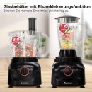 TurboTronic 1900W Küchenmaschine - FP900 - 3L, Food Processor mit Standmixer  Behälter 1,5L Glaskaraffe Raspelscheiben Zitruspresse Zerkleinerer Eiscrusher Power
