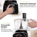 TurboTronic 1900W Küchenmaschine - FP900 - 3L, Food Processor mit Standmixer  Behälter 1,5L Glaskaraffe Raspelscheiben Zitruspresse Zerkleinerer Eiscrusher Power