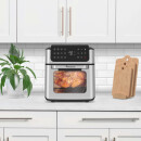 TurboTronic digitaler Heißluftofen XXL 12 Liter - AFO12W - 1800 Watt mit Pommes Trommel / Korb & Drehspieß für Hähnchen Mini Backofen & Power Heißluftfritteuse Airfryer Dörrgerät ab 50°C