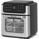 TurboTronic digitaler Heißluftofen XXL 12 Liter - AFO12W - 1800 Watt mit Pommes Trommel / Korb & Drehspieß für Hähnchen Mini Backofen & Power Heißluftfritteuse Airfryer Dörrgerät ab 50°C