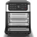 TurboTronic digitaler Heißluftofen XXL 12 Liter - AFO12W - 1800 Watt mit Pommes Trommel / Korb & Drehspieß für Hähnchen Mini Backofen & Power Heißluftfritteuse Airfryer Dörrgerät ab 50°C