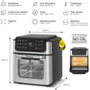 TurboTronic digitaler Heißluftofen XXL 12 Liter - AFO12W - 1800 Watt mit Pommes Trommel / Korb & Drehspieß für Hähnchen Mini Backofen & Power Heißluftfritteuse Airfryer Dörrgerät ab 50°C