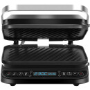 TurboTronic Kontaktgrill - CG900 - abnehmbare Grillplatten, LCD-Display, digital, 180° Öffnung, Tischgrill, Paninimaker, Elektrogrill, Steak- und Burgergrill, Silber