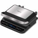 TurboTronic Kontaktgrill - CG900 - abnehmbare Grillplatten, LCD-Display, digital, 180° Öffnung, Tischgrill, Paninimaker, Elektrogrill, Steak- und Burgergrill, Silber