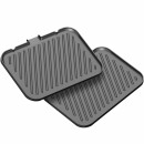 TurboTronic Kontaktgrill - CG900 - abnehmbare Grillplatten, LCD-Display, digital, 180° Öffnung, Tischgrill, Paninimaker, Elektrogrill, Steak- und Burgergrill, Silber