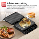 TurboTronic Kontaktgrill - CG900 - abnehmbare Grillplatten, LCD-Display, digital, 180° Öffnung, Tischgrill, Paninimaker, Elektrogrill, Steak- und Burgergrill, Silber