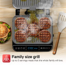 TurboTronic Kontaktgrill - CG900 - abnehmbare Grillplatten, LCD-Display, digital, 180° Öffnung, Tischgrill, Paninimaker, Elektrogrill, Steak- und Burgergrill, Silber