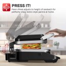 TurboTronic Kontaktgrill - CG900 - abnehmbare Platten, LCD Display, digital, 180° Öffnung, Tischgrill, Paninimaker, Elektrogrill, Fleischgrill, Burgergrill, Steakgrill, Sandwichtoaster