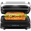 TurboTronic Kontaktgrill - CG900 - abnehmbare Platten, LCD Display, digital, 180° Öffnung, Tischgrill, Paninimaker, Elektrogrill, Fleischgrill, Burgergrill, Steakgrill, Sandwichtoaster