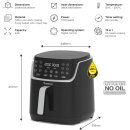 TurboTronic Heissluftfritteuse XXL 8 Liter - AF13D - digitale XL Heißluftfritteuse, 13 Programme, Airfryer, große Fritteuse ohne Fett / Öl, 80°C - 200°C Airfryer Luftfritteuse Air Friteuse Power Schwarz