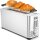 TurboTronic TT-BF14 Edelstahl Toaster mit extra langem Brot-Schlitz, Brötchenaufsatz, Krümelschublade, Auftauen, Aufwärmen, Stop – Langschlitztoaster