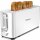 TurboTronic TT-BF14 Edelstahl Toaster mit extra langem Brot-Schlitz, Brötchenaufsatz, Krümelschublade, Auftauen, Aufwärmen, Stop – Langschlitztoaster