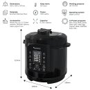 TurboTronic Druckkochtopf - DPC9 - 6L mit 2x Topf Edelstahltopf und beschichtet, Edelstahl Dampfgarer, PLASTIKFREI, Multikocher, elektrischer Schnellkochtopf, Reiskocher, Dampfkochtopf