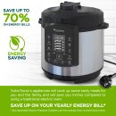 TurboTronic Druckkochtopf - DPC9 - 6L mit 2x Topf Edelstahltopf und beschichtet, Edelstahl Dampfgarer, PLASTIKFREI, Multikocher, elektrischer Schnellkochtopf, Reiskocher, Dampfkochtopf