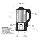 TurboTronic Suppenkocher Suppenbereiter 1,6L, 1000 W, 6 Programme, Suppenautomat, Multikocher, Smoothie-Maker, Baby-Nahrung, Familie