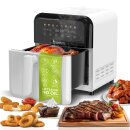 TurboTronic Heißluftfritteuse XL 6L - AF190 - Airfryer ohne Öl & Fett, Digital, 8 Programme, 1600W, 40–200°C, spülmaschinenfest, Rapid-Air