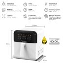 TurboTronic Heißluftfritteuse XL 6L - AF190 - Airfryer ohne Öl & Fett, Digital, 8 Programme, 1600W, 40–200°C, spülmaschinenfest, Rapid-Air