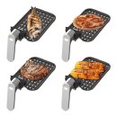 TurboTronic Heißluftfritteuse XXL - DAF8 - doppel Airfryer 2600W / 9L (2x 4,5L Kammer) Silikoneinlage 12 Programme digitale Heißluft Fritteuse ohne Fett Öl Dual Luftfritteuse Air Friteuse Power