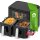 TurboTronic Heißluftfritteuse XXL - DAF8 - doppel Airfryer 2600W / 9L (2x 4,5L Kammer) Silikoneinlage 12 Programme digitale Heißluft Fritteuse ohne Fett Öl Dual Luftfritteuse Air Friteuse Power