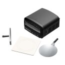 TurboTronic Pizzaofen - PO13 - 37cm (14,6") große Pizza bis 400°C mit Pizzastein Indoor / Outdoor Elektrisch Garten für Zuhause Pizza Back Ofen Tisch Stein Flammkuchen mobiler