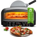 TurboTronic Pizzaofen Elektrisch 450 Grad - PO14 - Tisch-Backofen für 37cm Pizza & Flammkuchen, 2200W Steinbackofen mit Pizzastein, Mobiler Pizzaofen Indoor/Outdoor für Garten & Küche