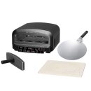 TurboTronic Pizzaofen Elektrisch 450 Grad - PO14 - Tisch-Backofen für 37cm Pizza & Flammkuchen, 2200W Steinbackofen mit Pizzastein, Mobiler Pizzaofen Indoor/Outdoor für Garten & Küche