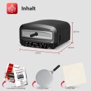 TurboTronic Pizzaofen Elektrisch 450 Grad - PO14 - Tisch-Backofen für 37cm Pizza & Flammkuchen, 2200W Steinbackofen mit Pizzastein, Mobiler Pizzaofen Indoor/Outdoor für Garten & Küche